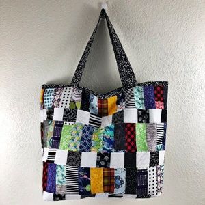 Handmade Bag Tote Quilted OOAK Multi Color New